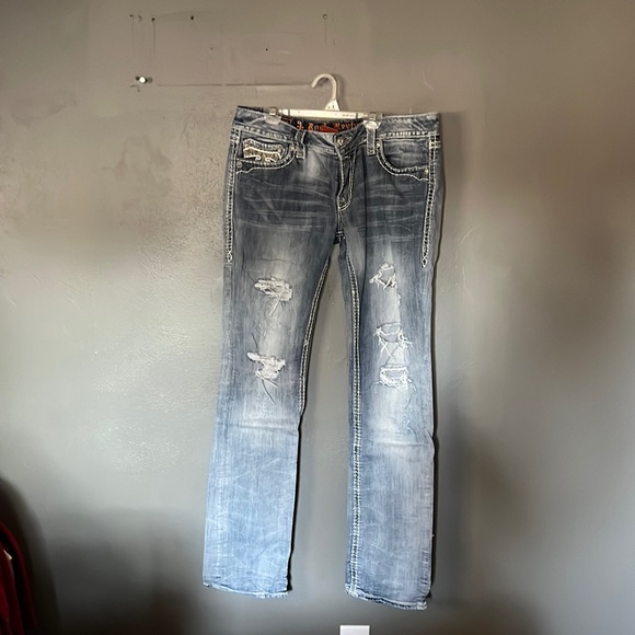 Rock Revival Denim - Rock Revival Distressed straight Cuff Jean size 32